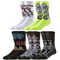 5Pairs Men Women Hip Hop Style Sport Socks Novelty Design for Street Basketball Skateboard Enthusiasts EU37-45 US7-10