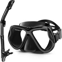 Dry Snorkel Set,Panoramic Wide View,Anti-Fog Scuba Diving Mask,Professional Snorkeling Gear Adults juoda