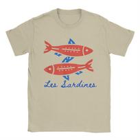 Men's T-Shirts Les Sardines Fisherman Aesthetic Coastal Fish Fashion 100% Cotton Tees Short Sleeve  T Shirt merchandise Printed S chaki