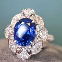 Karališkai mėlynas safyras atviras žiedas: Aukštos klasės moteriški papuošalai Adjustable Open Ring [Overlap]
