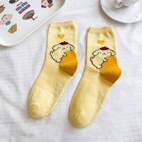 Sanrio Mymelody Cinnamoroll Pom Pom Purin Mid Length Socks Ins Breathable Minimal Design Leisure Sports Socks Girls Gifts Lovely 34-40size