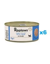 APPLAWS Cat Adult Tuna with Crab in Broth tunas ir krabai sultinyje 6x70 g