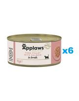 APPLAWS Cat Adult Tuna with Salmon in Broth tunas su lašiša sultinyje 6x70 g
