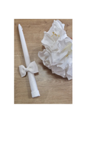 Krikšto balta žvakė su lininiu kaspinėliu 30 cm (1)