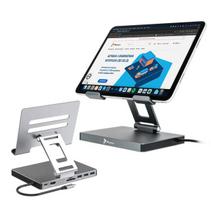 Telefono laikiklis REAGLE aliuminio IPAD TABLET STAND + HDMI 4K 60Hz PD USB-C HUB,  165 mm x 120 mm x 33 mm