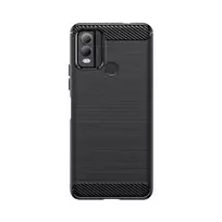 Carbon silikoninis dėklas skirtas Nokia C22 – juodos spalvos
