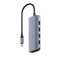 „Cudy UH500 PortMate USB-C 6-in-1“ šakotuvas, 4K, 30Hz, HDMI, USB-C, PD, 4x USB-A 3.0, aliuminio, pilkas