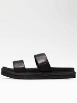 CALVIN KLEIN JEANS Vyriškos odinės basutės, FLAT MOLDED DOUBLEBAR SANDAL