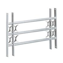 Reguliuojamo pločio metalinės apsauginės grotelės langui, 60 x 70 - 105 cm