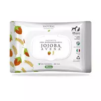 Natural Derma Pet Derbe Salviette Jojoba drėgnos servetėlės šunims ir katėms, simondsijų aliejus ir avižos; 35vnt