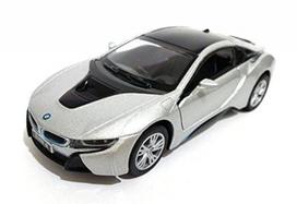 Žaislinis automobilis KinSmart, BMW i8, sidabrinis