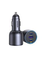 Automobilinis įkroviklis 75W 12-24V USB-A + 2xUSB-C QC3.0 PD3.0, pilkas