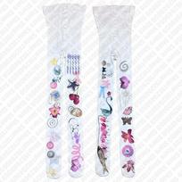 Vintage Printing Thin Middle Tube Socks Women Slim Y2k White Stockings Y2k Style Tops Techwear Punk Thorns  2000s Tops Emo Girls One Size