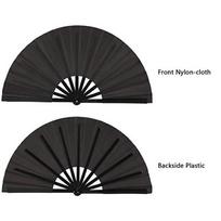 1Pcs Vintage Black Chinese Style Folding Fans Kung Fu Fan Wedding Party DIY Solid Color Pocket Hand Craft Dance Fan juoda