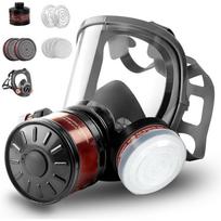 Dujokaukės Išgyvenimo Branduolinės ir Cheminės, Dujokaukė su 40 mm Aktyvuotos Anglies Filtru ir P-A-1 Filtrais, Taktinė Viso Veido Respiratorinė Kaukė