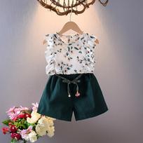 Doloko Floral Korean-Style Baby Girl Two-Piece Summer Outfit 90cm