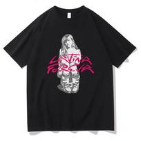 Karol G LATINA FOREVA Slidinėjimo Marškinėliai Moteriški Trumpomis Rankovėmis T-shirt Karol G Prekės Muzikiniai Marškinėliai Vasariniai Medvilniniai Aukštos Kokybės T-shirtai XS juoda