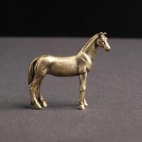 Antique Bronze Horse Statue Desk Decorations Solid Copper Micro-Carving Zodiac Horse Figurines Ornaments Home Decor Accessories