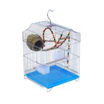 Elektrolitiniu būdu padengtas metalinis paukščių narvas varnėnams, tigrams ir bijūnams - Juodasis Feniksas, Didelis ir Itin Didelis veislinis narvas Electroplating Cage with Perch, Food Box, Base atsitiktinė spalva spalva