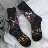Arcane Vi ir Jinx Anime Kojinės Vyriškos Kojinės Minkštos Kvėpuojančios Juokingos Kojinės Pavasarinės Riedlentės Neslystančios Individualios Kojinės Gimtadienio Dovana One Size