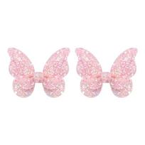 2/4/5Pcs Girls Cute Sequins Double Butterfly Hair Clip Bow Hairpins DIY Headwear Bow Decor Hairgrip Children Hair Accessories white
