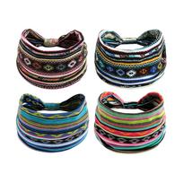 4PCS Boho Fashion Wide Headbands Sweat-absorbent Headscarf Bohemian Hair Accessories for Sports Tennis Gym Exercise MIAO-US
