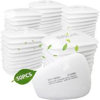 50 vienetų 5N11 respiratoriaus filtro medvilnės – Keičiami dalelių filtrai 6000/6100/6200/6800/7501/7502 dujų respiratoriams, 8 valandų apsauga 50pcs