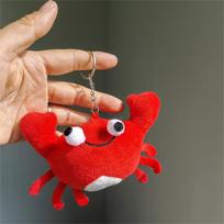 1 vnt. Mažo krabo raktų pakabuko pakabukai Žaislai, apie 11 cm. , Raudonojo krabo pliušinis žaislas, Mielas gyvūno pliušinis žaislas lėlė