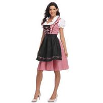 Women Oktoberfest Costume Plus Size Red Plaid German Oktoberfest Beer Girl Costume Dirndl Dress Beer Wench Biergarten Uniform XXL