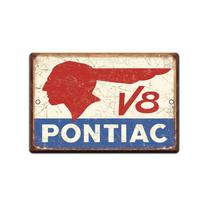 Skardinis ženklas Pontiac V8 Metalinis Dekoravimas Sienos Menas Auto Serviso Garažo Urvas Vintage Išvaizda. 20x30