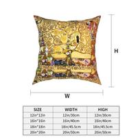 Tree Of Life Stoclet Frieze Gustav Klimt Square Pillow Case Cushions for Sofa  Cushion Covers 30x30cm juoda