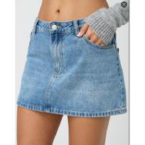 New Ladies Slim Casual Stretch Washed Denim Short Skirt S