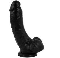 Varpos imitatorius su sėklidėm ToyJoy Get Real, 23 cm, juodas