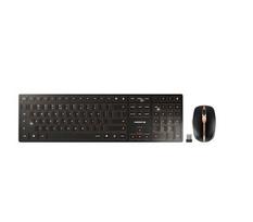 Cherry DW 9100 SLIM keyboard. Mouse included. Universal RF Wireless + Bluetooth. QWERTY US English. Black