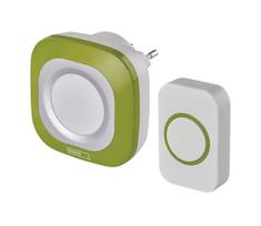 Bevielis prijungiamas durų skambutis 230V + 1xCR2032 IP44 žalia