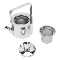 Stainless Steel Tea Kettle with Strainer Thickened Metal Whistling Teapot with Ergonomic Handle for 1L