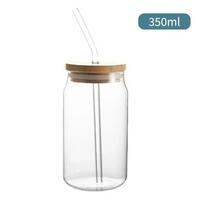 350ml/550ml Stiklinė puodelis su dangteliu ir šiaudeliu Skaidrus Bubble Tea puodelis Sulčių stiklinė Alaus skardinė Pieno Mocha puodeliai Pusryčių puodelis Gėrimų indai 301-400ml white