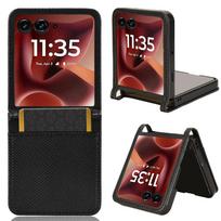 Atlenkiamas dėklas Motorola Razr 60 Ultra odinis dėklas [Atlenkiamas vintažinis odinis] Piniginė Smūgiams atsparus patvarus retro telefono dėklas Motorola Razr 60 Ultra juoda