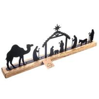 Kalėdų prakartėlė medinė metalinė Orion Christmas Mango 51x5x18cm