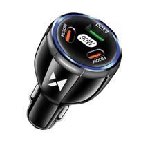 Automobilinis įkroviklis Wozinsky 'WCCCA' juodas 90W (2xPD / 1xQC3.0)