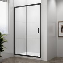 Skaidraus stiklo dušo durys į nišą Polysan Easy Line black 1200 mm