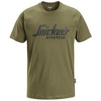 Medvilniniai SNICKERS WORKWEAR 2590 marškinėliai su logotipu, khaki