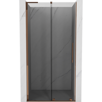 Mexen Velar L stumdomos dušo durys 110 cm, grafitas, rožinis auksas - 871-110-003-41-60