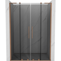 Mexen Velar L Duo stumdomos dušo durys 140 cm, grafitas, šlifuotas varis - 871-140-003-42-65