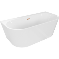 Mexen Oval+ laisvai pastatoma vonia prie sienos 170 x 80 cm, balta, vario šepetėliu per reguliacija - 52681708000-65