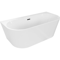 Mexen Oval+ laisvai stovinti prie sienos 170 x 80 cm vonia, balta, juodas perpylimas - 52681708000-70