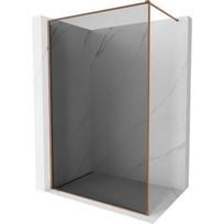 Mexen Kioto-F dušo sienelė Walk-in su rėmu 120 x 202 cm, grafitas 8 mm, rožinis auksas - 800-120-104-60-40