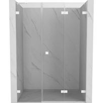 Mexen Lunar-F sulankstomos dušo durys dešinės 140 cm, permatomos, baltos - 836S-140-050-20-00-P