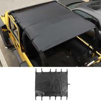 Juodas PU odos minkštas stogo uždangalas nuo saulės automobiliui, skirtas Wrangler Tj 1997-2006