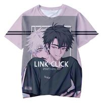 Naujas Anime Link Click 3D Spausdinimo Vyriški Marškinėliai Madingi Laisvalaikio Trumpomis Rankovėmis Moteriški Marškinėliai Oversize Harajuku Cosplay Vaikų Drabužiai XXS